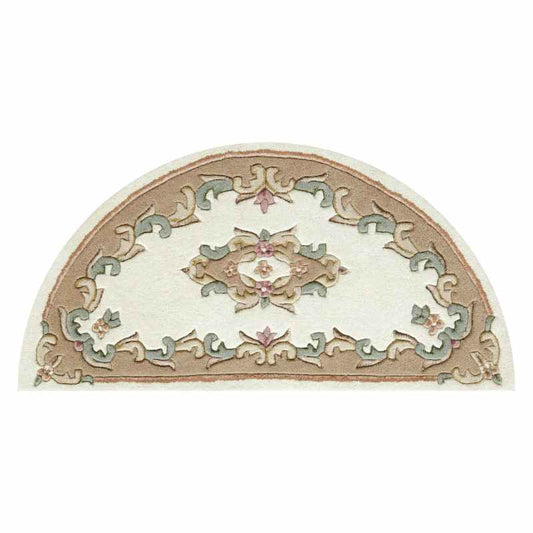 Royal Aubusson Half Moon rugs in Beige Cream