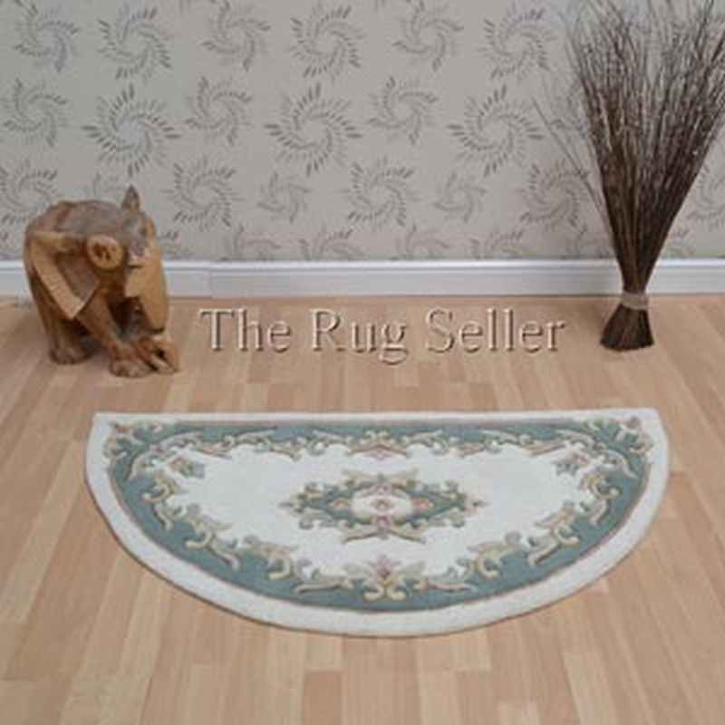 Royal Aubusson Half Moon rugs in Green Cream