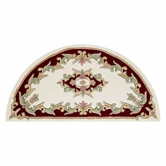 Royal Aubusson Half Moon rugs in Red Cream