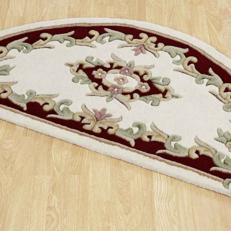 Royal Aubusson Half Moon rugs in Red Cream