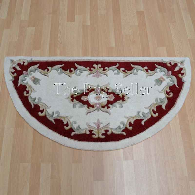 Royal Aubusson Half Moon rugs in Red Cream