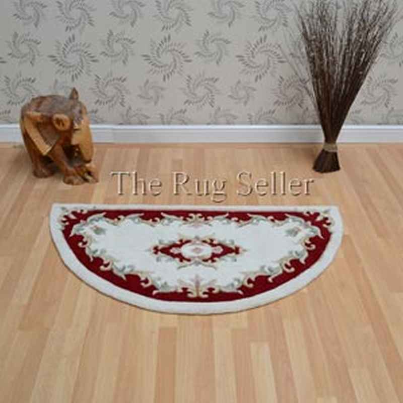Royal Aubusson Half Moon rugs in Red Cream
