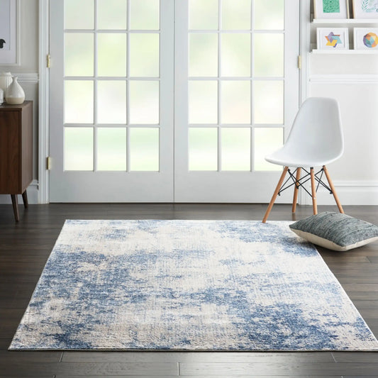 Silky Textures SLY01 Ivory Blue Rug RS