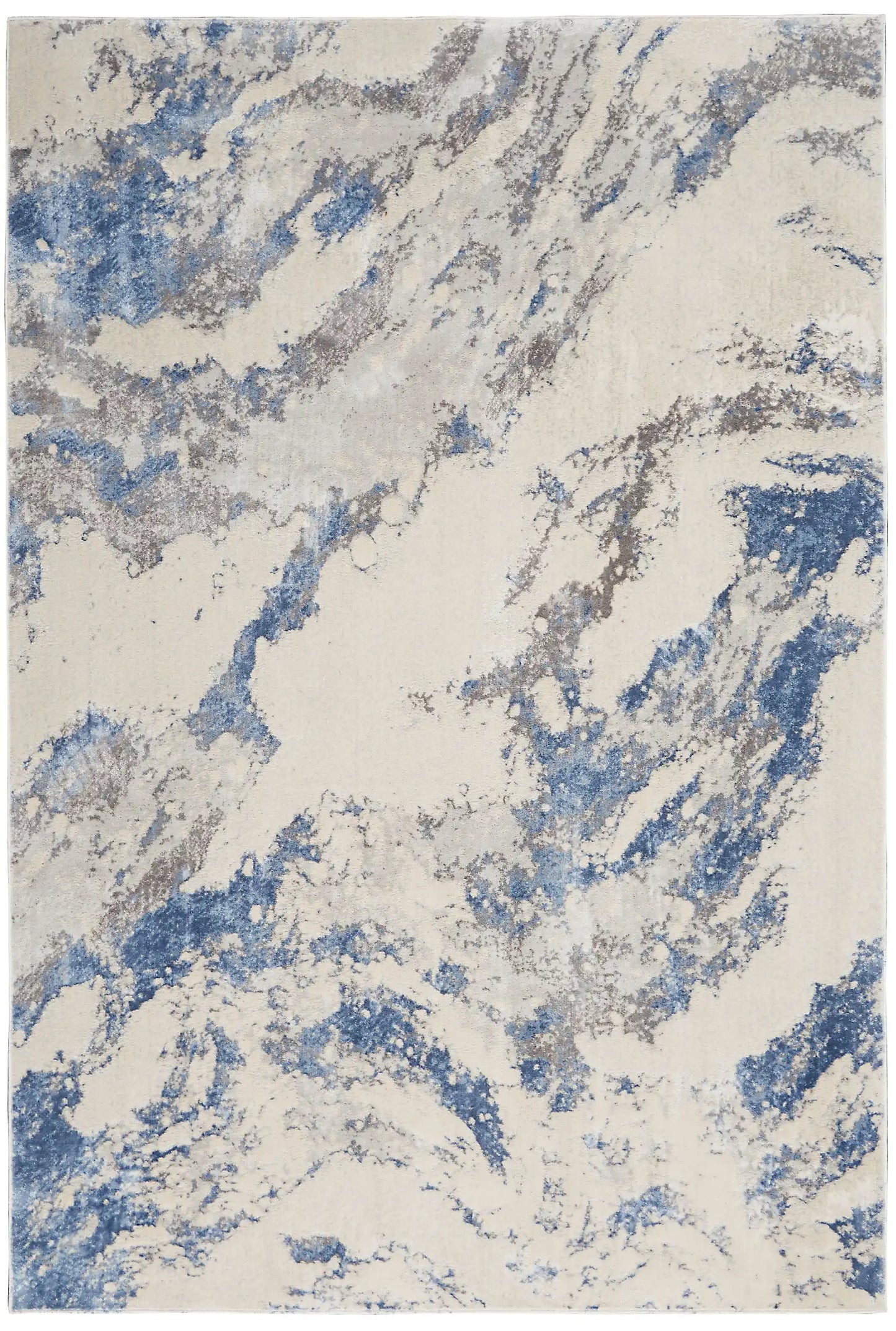 Silky Textures SLY03 Blue Ivory Grey Rug RS