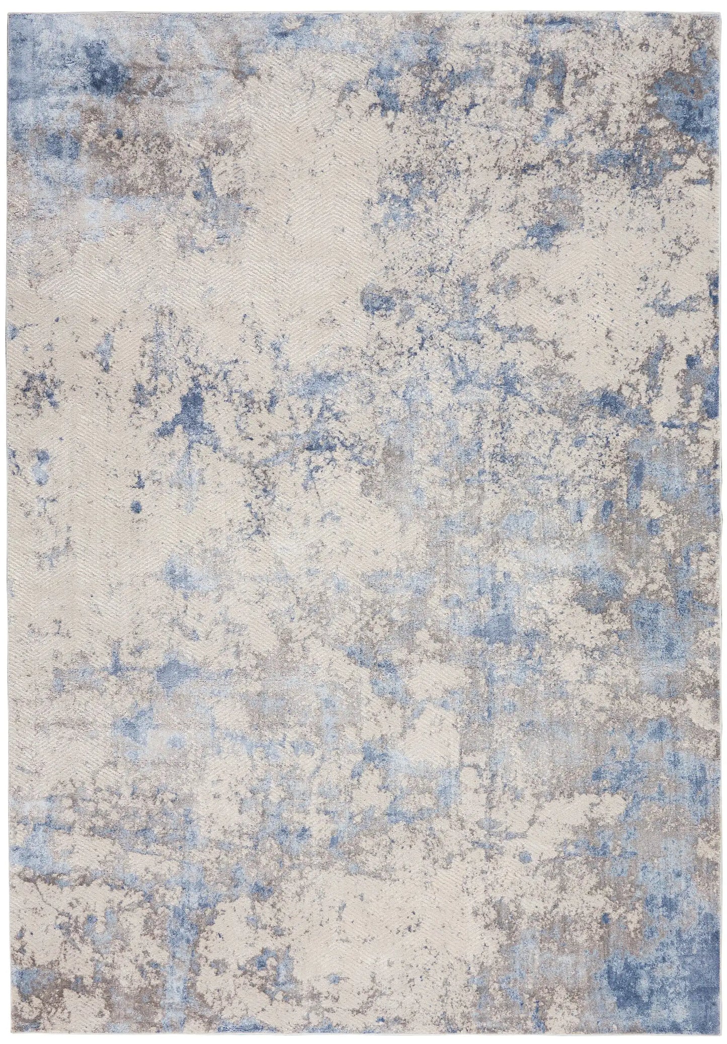Silky Textures SLY04 Blue Ivory Grey Rug RS
