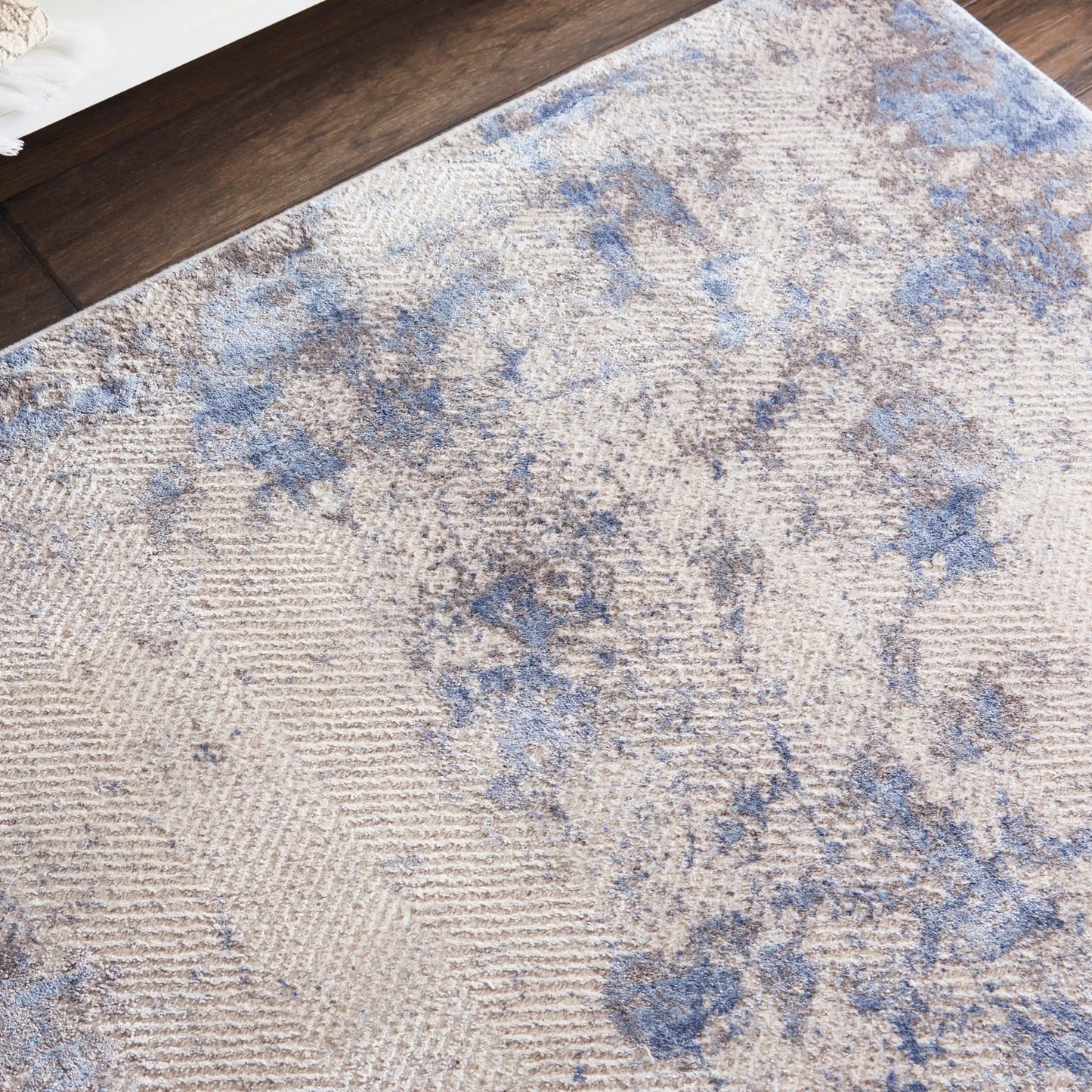 Silky Textures SLY04 Blue Ivory Grey Rug RS
