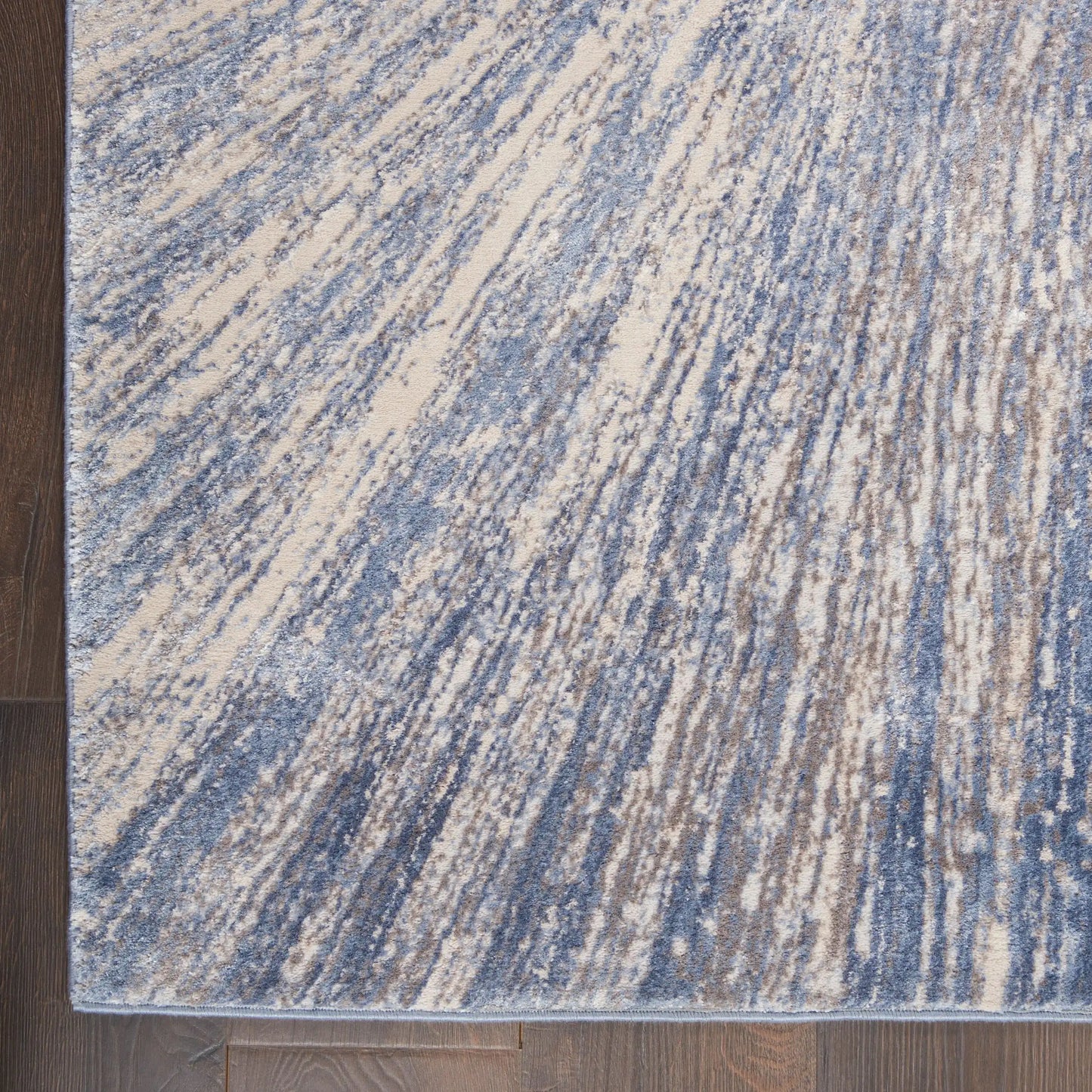 Silky Textures SLY04 Blue Ivory Grey Rug RS