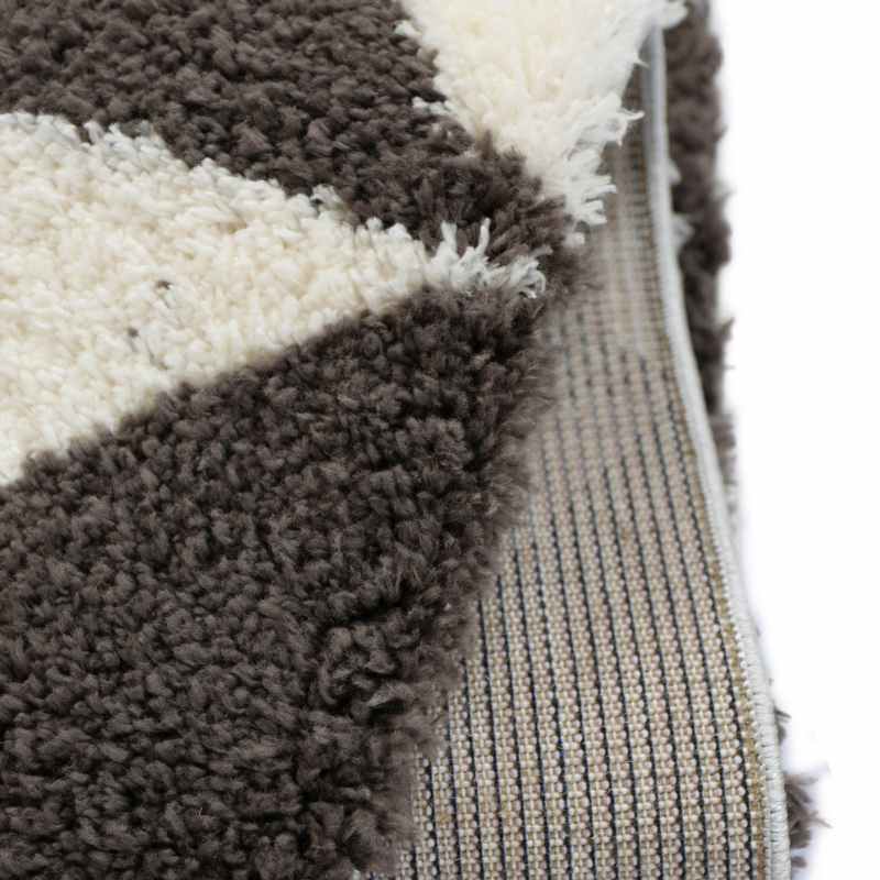 Snug Scandi Shaggy Geometric Rugs in Grey