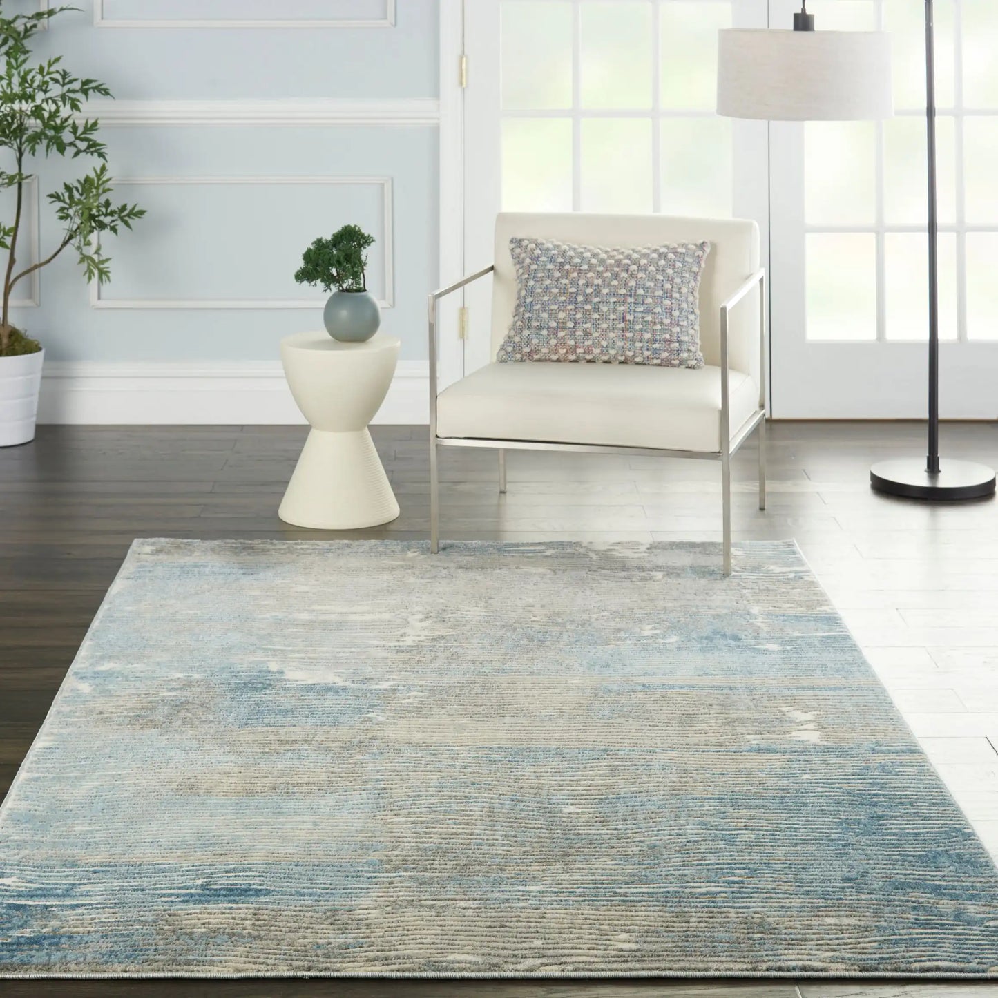 Solace SLA01 Ivory Grey Blue Rug RS
