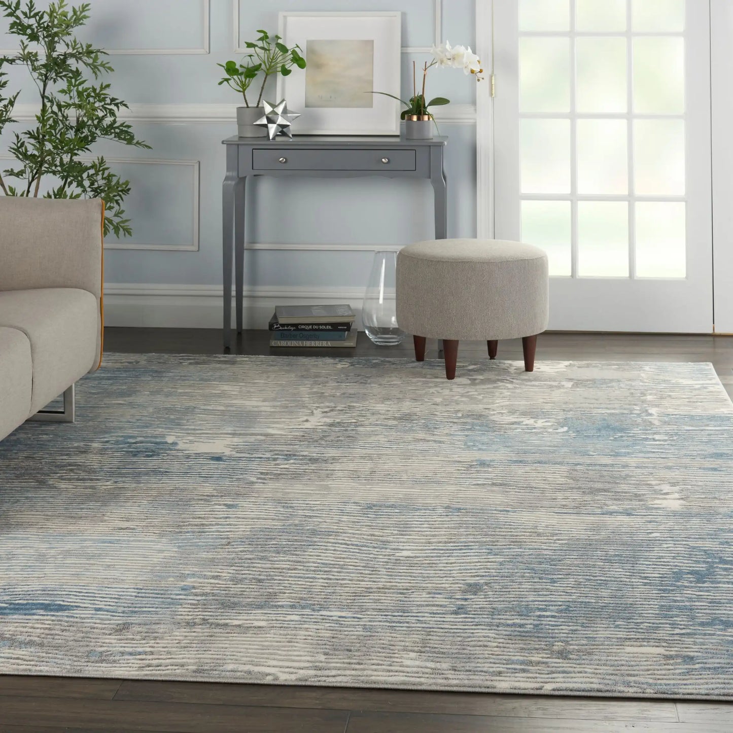 Solace SLA01 Ivory Grey Blue Rug RS