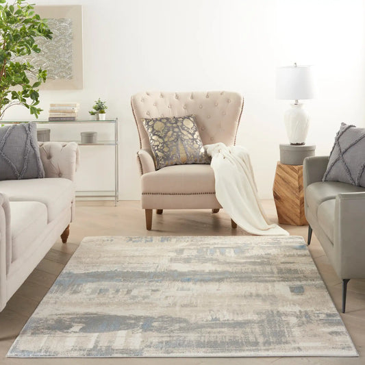 Solace SLA07 Ivory Grey Blue Rug RS