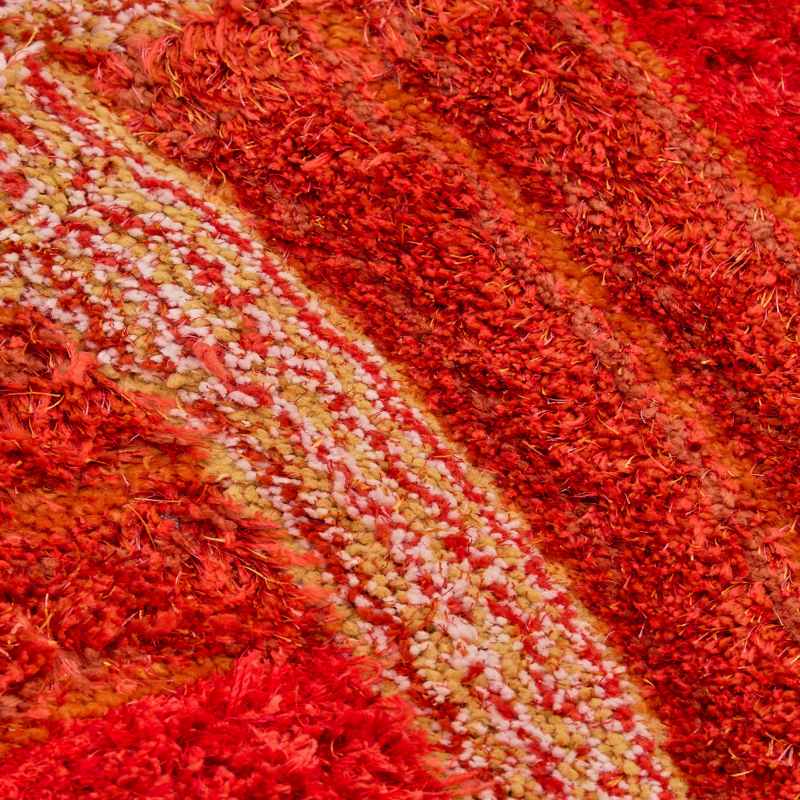 Stella 3D Shaggy Abstract Modern Rugs in Terracotta Orange