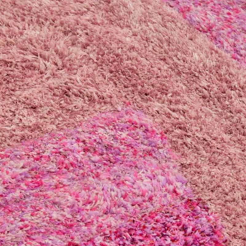 Stella 3D Shaggy Abstract Modern Rugs in Pink