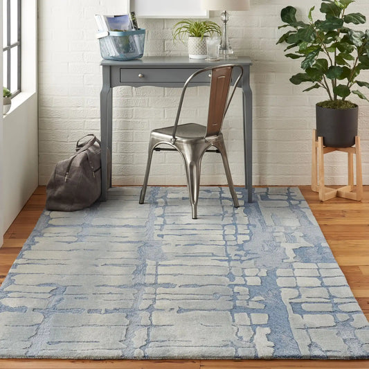 Symmetry SMM04 Blue Grey Rug RS