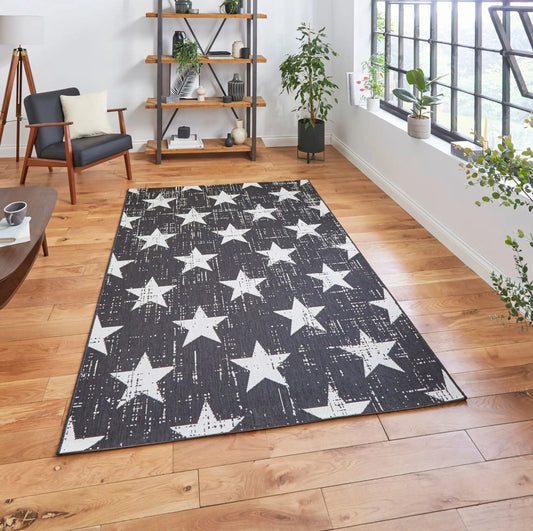 Santa Monica 48648 Black White Rug RS