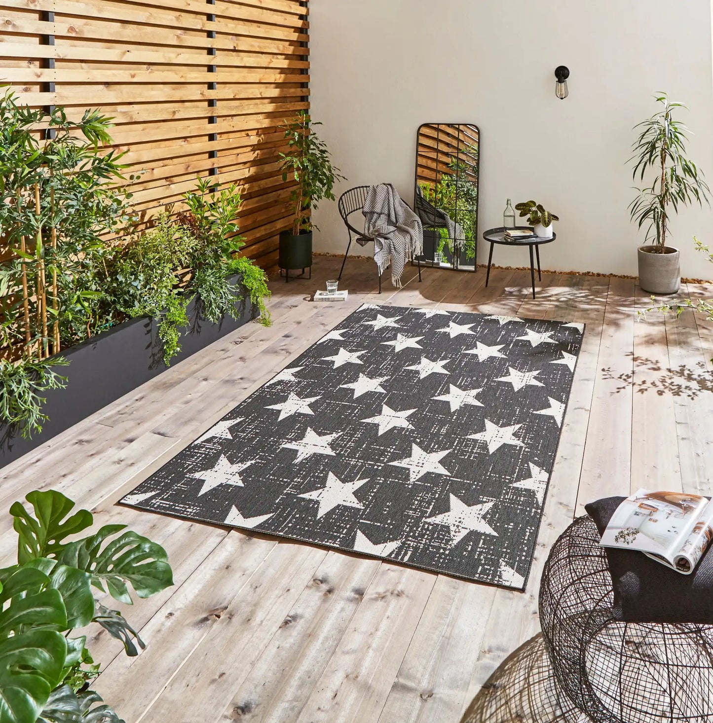 Santa Monica 48648 Black White Rug RS