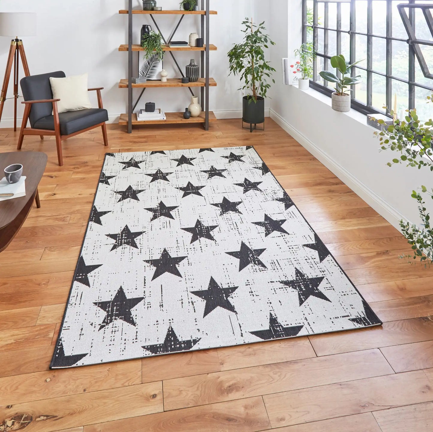 Santa Monica 48648 White Black Rug RS
