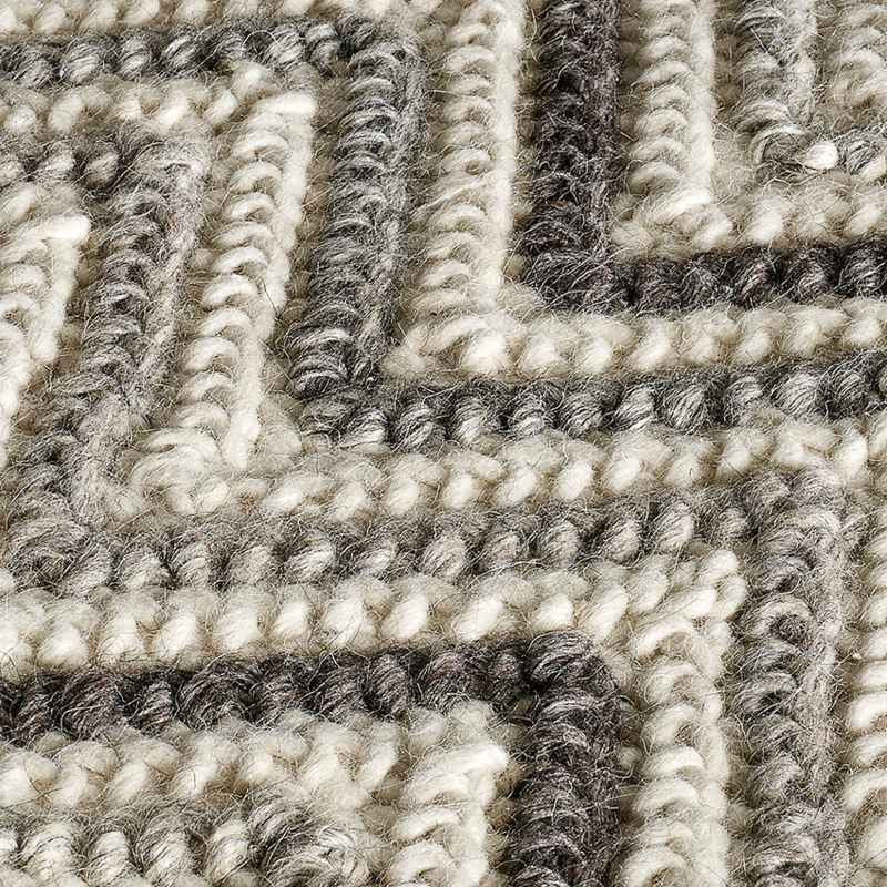 Savannah Chevron Wool Rug in Cream and Natural
