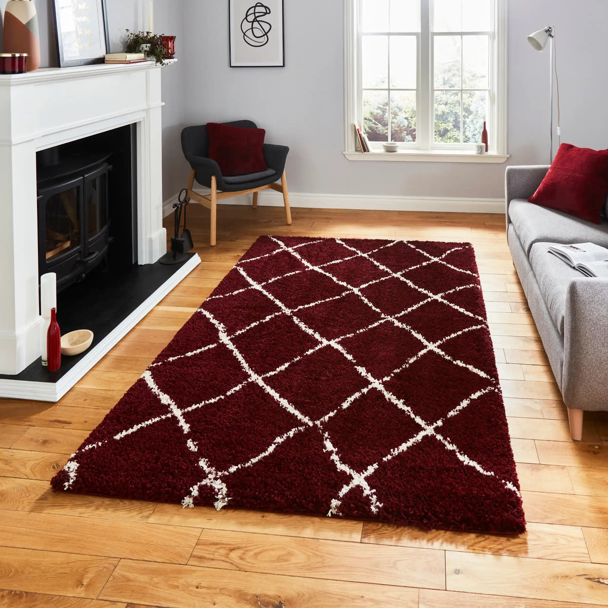 Scandi Berber G257 Red Cream Rug RS