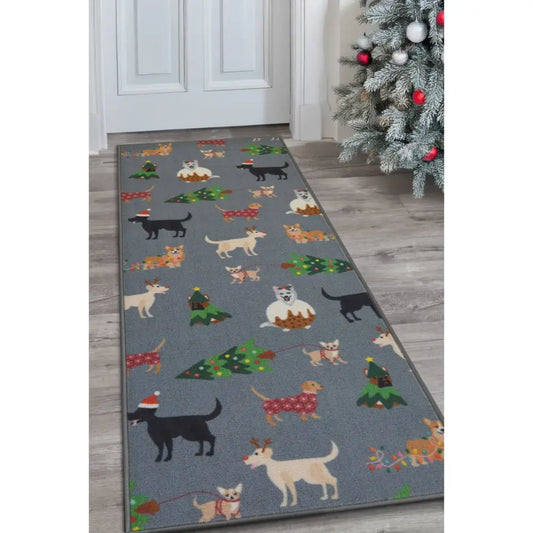Seasonal Runners Multi Dogs Grey Washable RS