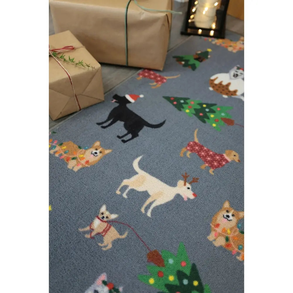 Seasonal Runners Multi Dogs Grey Washable RS