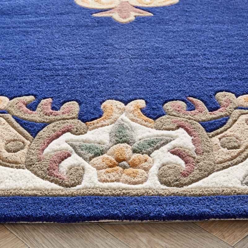 Shensi Traditional Wool Rugs in Navy Blue