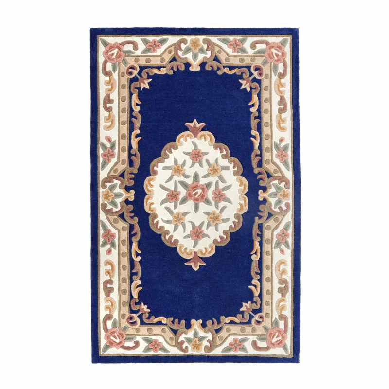 Shensi Traditional Wool Rugs in Navy Blue