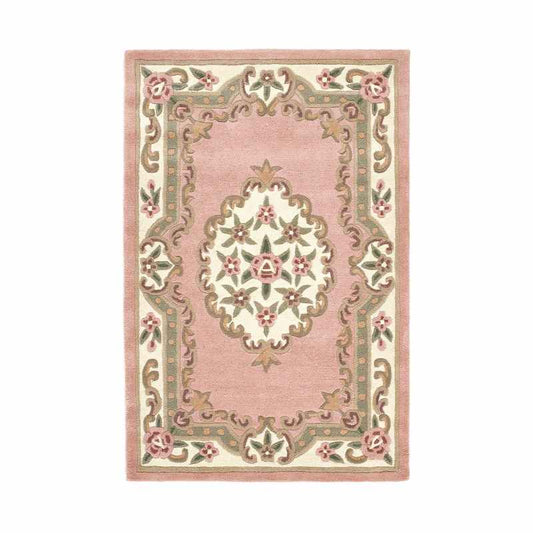 Shensi Traditional Wool Rugs in Rose Pink