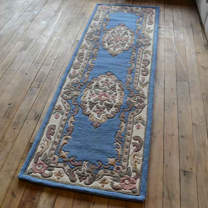 Shensi Traditional Wool Runner in Blue – The Rug Seller