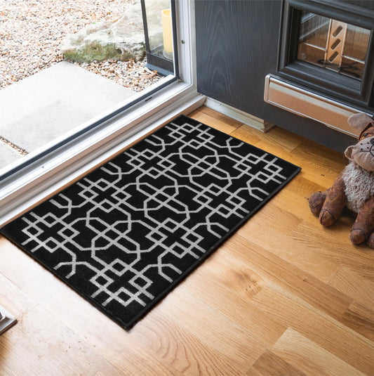 Washable Gel-Back Havana Siam Black Rug