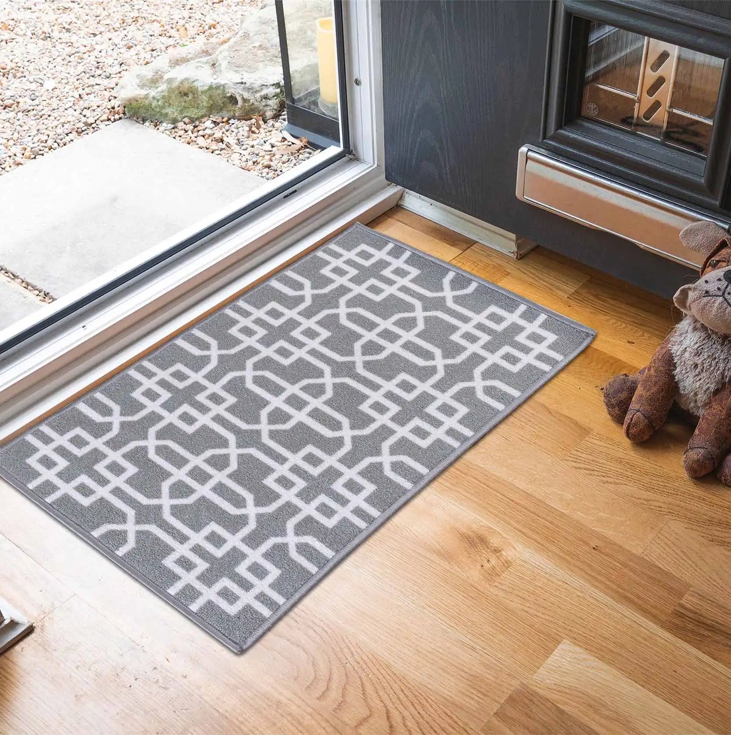 Washable Gel-Back Havana Siam Grey Cream Rug