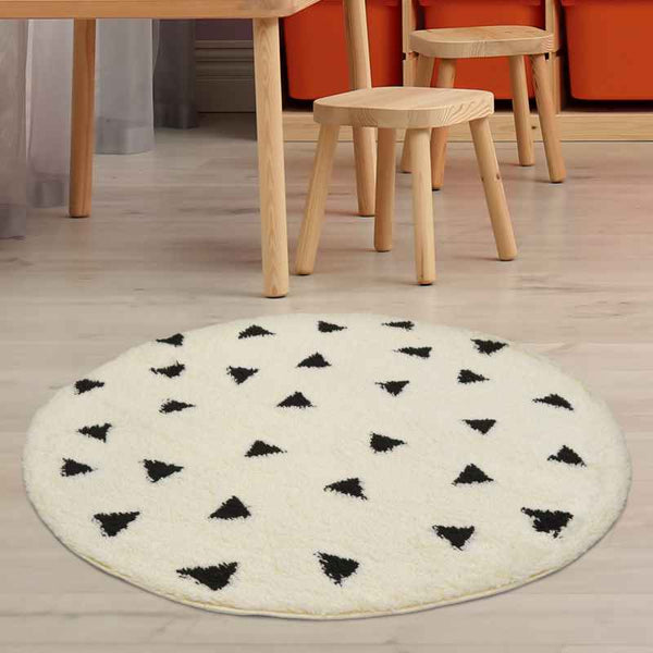 Snug Triangle Shaggy Modern Circle Rugs in Monochrome – The Rug Seller