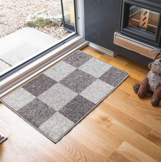 Washable Gel-Back Havana Square Grey Rug