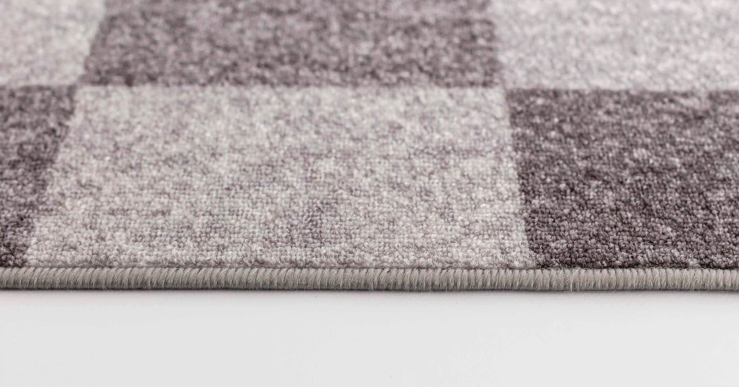 Washable Gel-Back Havana Square Grey Rug