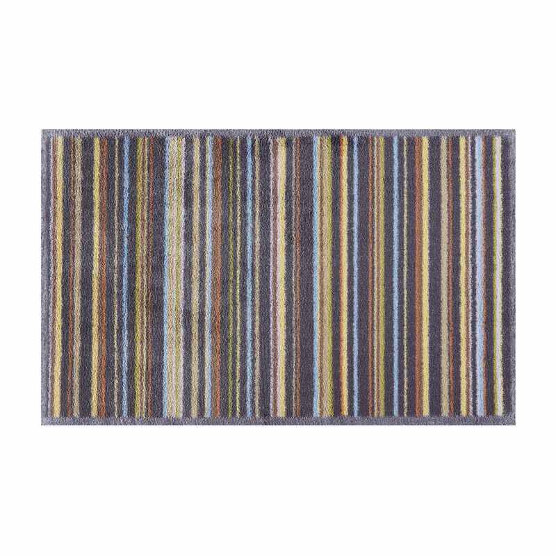 Stripe Washable Doormats in Charcoal Grey by Turtle Mat