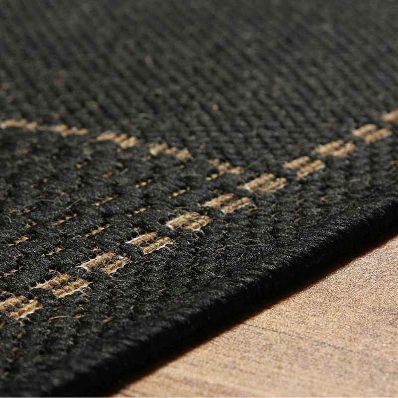 Super Sisalo Anti Slip Kitchen Rugs in Black