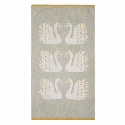 Swim Swan Swam Towels by Scion in Pebble Grey