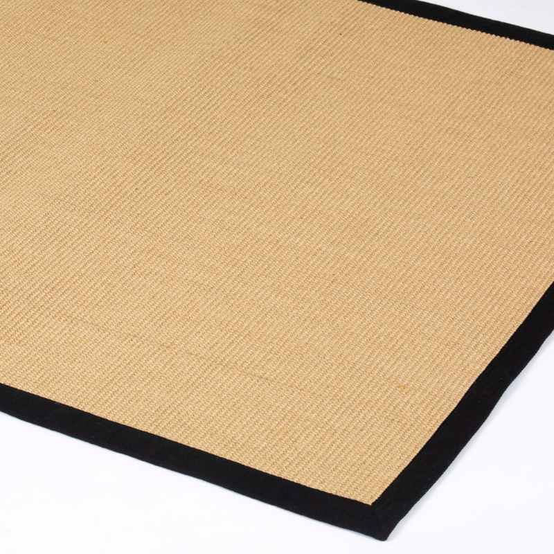 Swinton Sisal Jute Bordered Rugs in Black & Natural