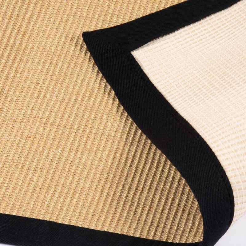 Swinton Sisal Jute Bordered Rugs in Black & Natural