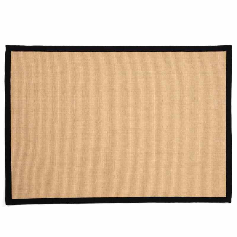 Swinton Sisal Jute Bordered Rugs in Black & Natural