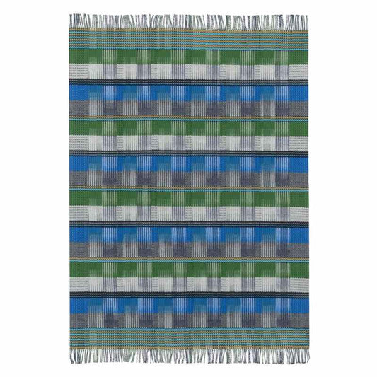 Tasara Cobalt Tartan Woven Throw in Blue by Designers Guild