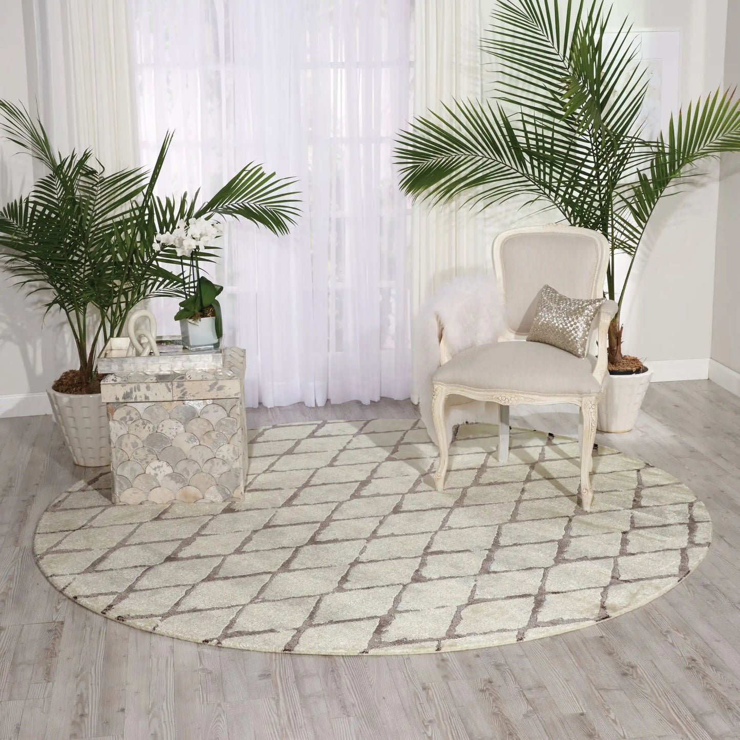 Twilight Nourison TWI15 Ivory Grey Rug RS