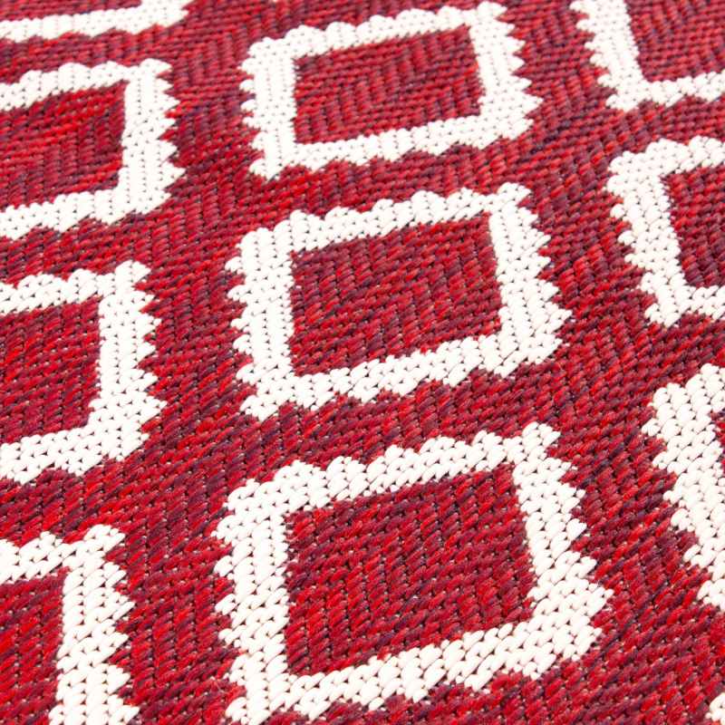 Terrace Diamond Modern Geometric Indoor Outdoor Rugs in Red
