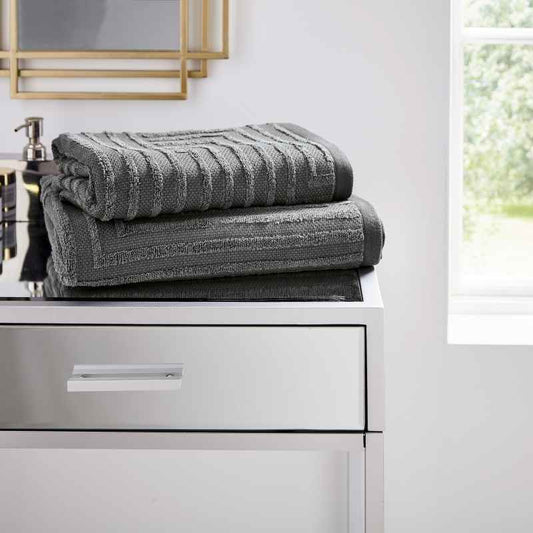 Tiffany Cotton Towels by Helena Springfield in Graphite Grey