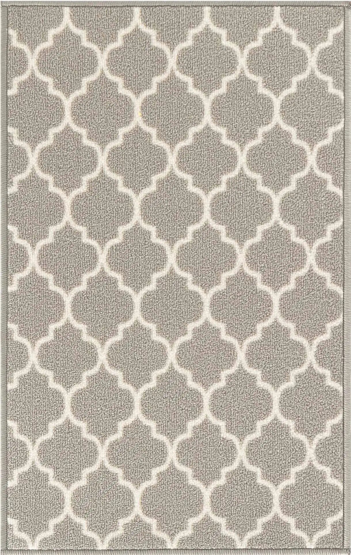 Washable Gel-Back Havana Trellis Grey Rug