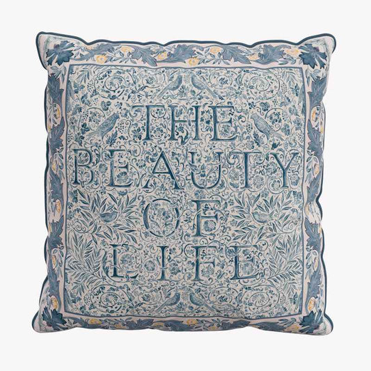 Trent Floral Cushion by Morris & Co in River Wandle Blue