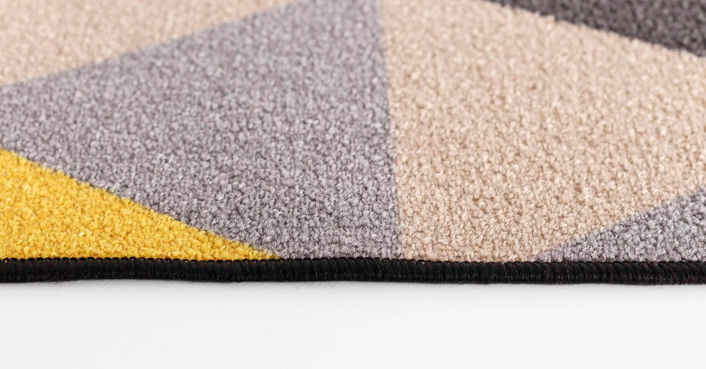 Washable Gel-Back Havana Triangle Dark Gold Rug
