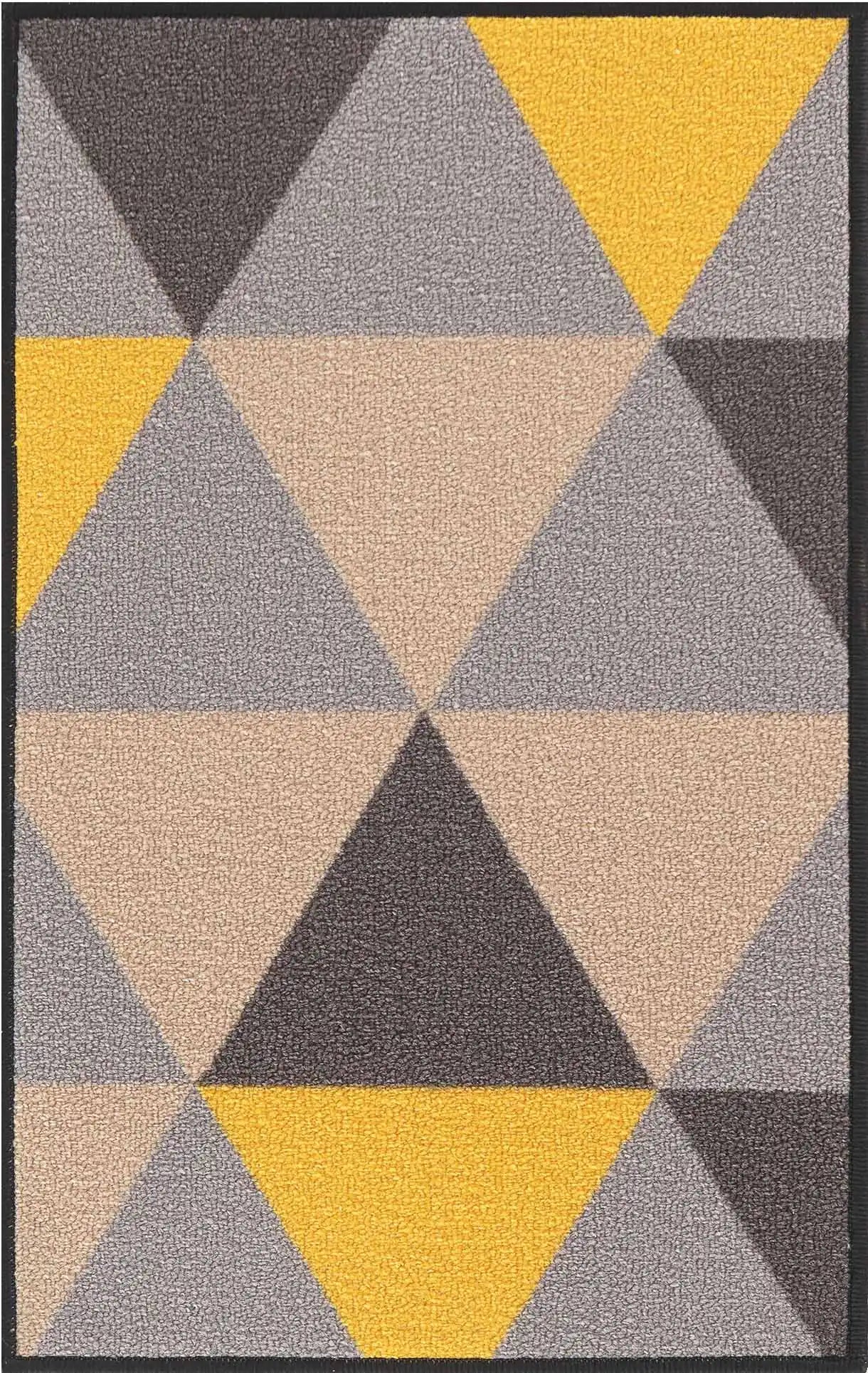 Washable Gel-Back Havana Triangle Dark Gold Rug