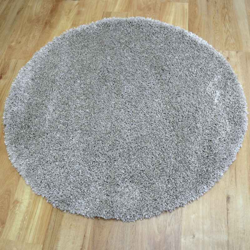 Twilight Speckled Shaggy Circle Rugs 39001 6611 in Linen