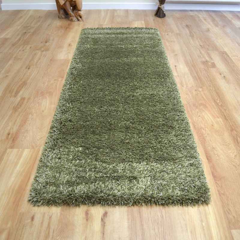 Twilight Speckled Shaggy Runner Rugs 39001 4444 in Green